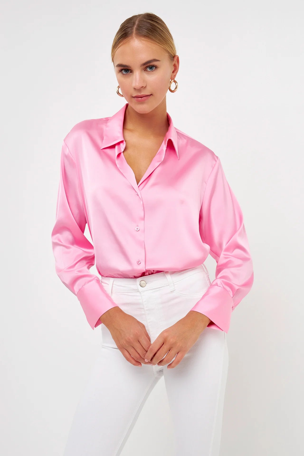 Silky Button Up Top