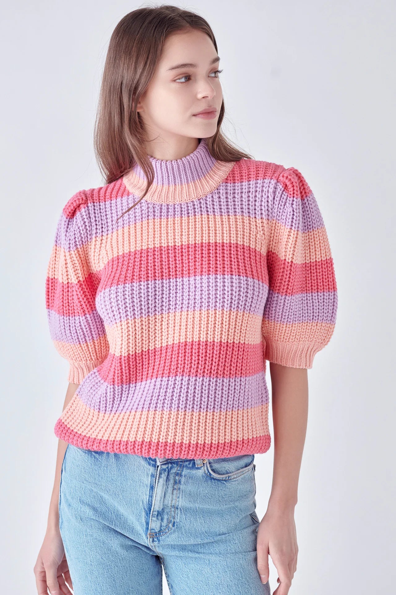 Striped Mockneck Sweater