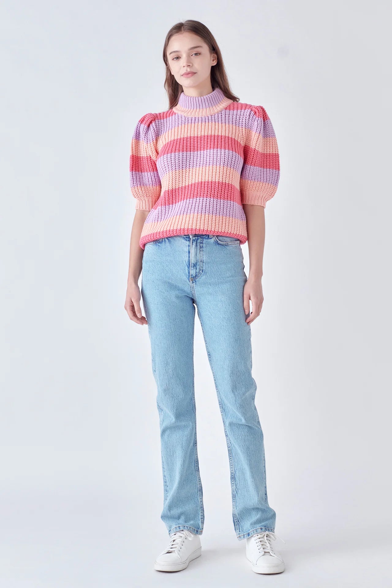 Striped Mockneck Sweater