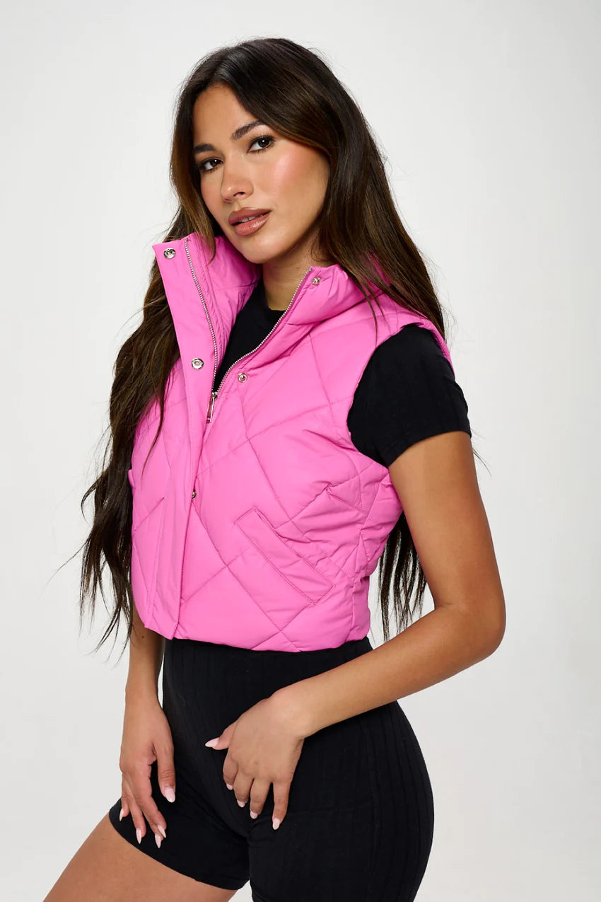 Cropped Puffer Vest