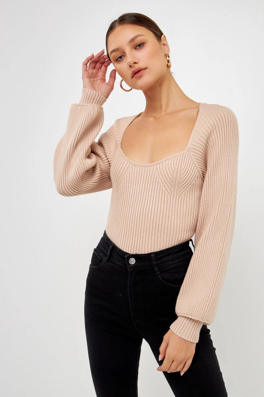 Caramel Coffee Knitted Top